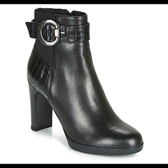 GEOX “Annya” Ankle Boot with Croc Detail